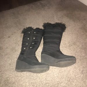 Juicy Black wedge boots